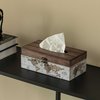 Vintiquewise Facial Tissue Box Holder for Your Bathroom, Office, or Vanity with Decorative World Map Design QI004263.RC